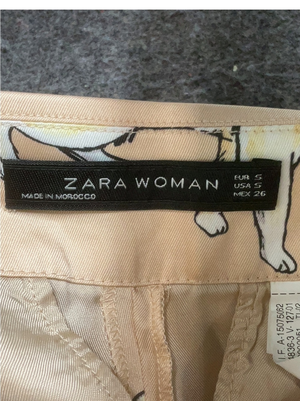 Zara Woman Pale Pink Cat-Print Trousers - Picture 2 of 3